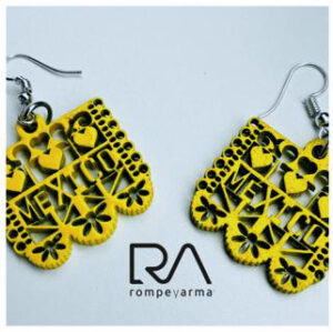 Aretes papel picado en mdf